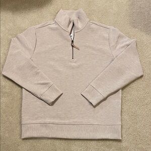 Banana Republic Men's oatmeal Heather Zip-Up Sweater